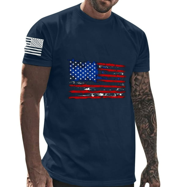Mens Casual Pantalones Cortos Cuello Redondo Gradación Impresión Suéter Camiseta, Blusa Deportiva de Fitness para Hombres