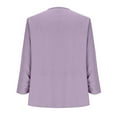 thumbnail image 3 of Casual Jackets for Women 3/4 Sleeve Solid Color Lapel Cardigan Casual Business Commuting Wear Spring Fall Outfits (XL, Purple), 3 of 6