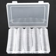 thumbnail image 3 of Austok 100 Pieces 30mm Silver Coin Holder Clear Coin Capsules Storage Container Coin Case with Gasket and Plastic Storage Organizer Box for Coin Collection Supplies Coin Holders for Collectors, 3 of 9