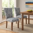 thumbnail image 6 of Benjara Jax Parsons Dining Chair Set of 2- Blue Jacobean Print Polyester, 6 of 7
