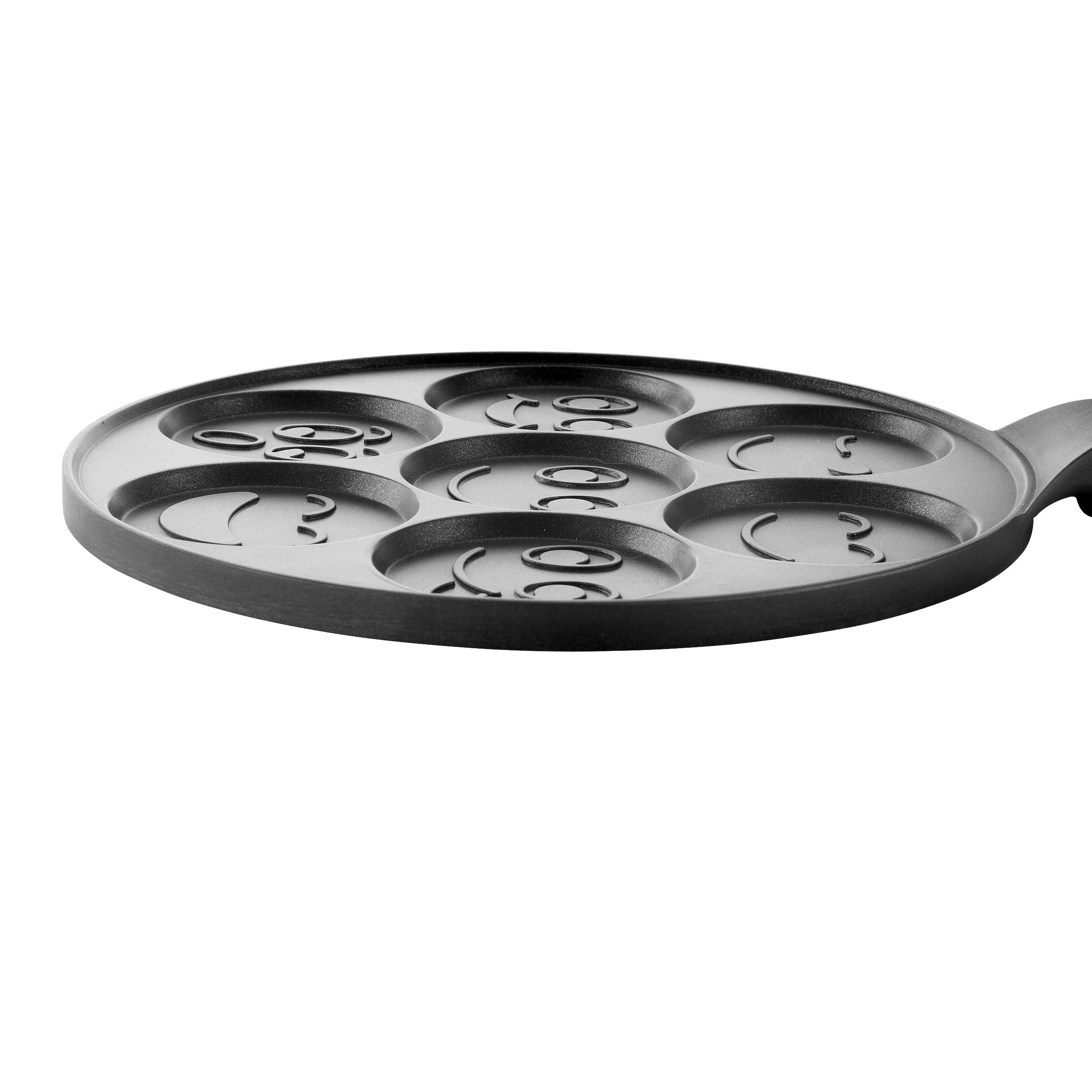 MegaChef Pancake Griddle Happy Face Emoji 10.5 Inch Aluminum Nonstick Pancake Maker Pan with Cool Touch Handle