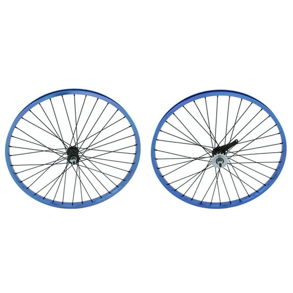 Blue Alloy 26" by 1.75" Wheel Set. Front and Back Coaster Wheel.