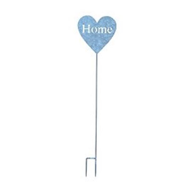 Heart Shaped Metal Garden Stake Inscribed With Home