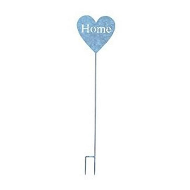 Heart Shaped Metal Garden Stake Inscribed With Home