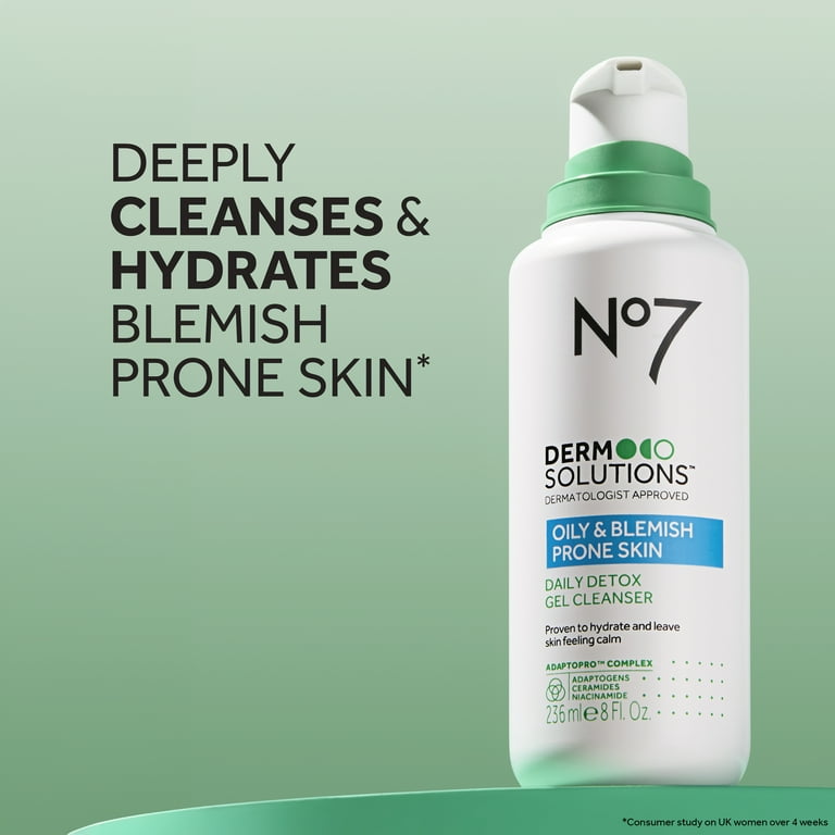 NO7 Daily Detox Gel Facial Cleanser for Normal to Oily Sensitive