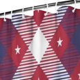 thumbnail image 3 of Red and Blue Star Argyle Pattern Shower Curtain 72"x84" ,Bathroom Decorative Shower Curtains Set with 12 Hooks,Modern Waterproof Washable Shower Curtain, 3 of 6