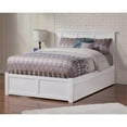 thumbnail image 2 of Leo & Lacey Full Wood Platform Bed with Footboard and Twin Trundle in White, 2 of 6