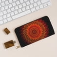 thumbnail image 6 of Leather Thin Slim Wallets for Women Men - Mandala Clutch Card Wallet for Women Men with Zipper, 6 of 7