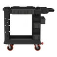 thumbnail image 4 of Suncast Commercial Heavy Duty Plus Utility Cart, Plastic, 2 Shelves, 6 Bins, 500 lb Capacity, 19.5" x 41.78" x 34.81", Black, 4 of 5