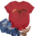 thumbnail image 3 of Pavied T-Shirts pour Femmes T-Shirts Graphiques Chandails en Molleton de la Saint-Valentin pour Femmes Imprimé Cœur Col Rond Manches Longues Hauts Décontractés Mignons Chemises de la Saint-Valentin en Coton Hauts d'Été Rouge L, 3 of 3