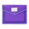 thumbnail image 2 of Plastic Expandable File Organizer Folder (No Divider), Transparent Document Holder StorageforReceipt/Paper/Bill/Letter, Easy To Label, Twill Transparent A4 Horizontal File Bag, 33 * 25cm, 2 of 9