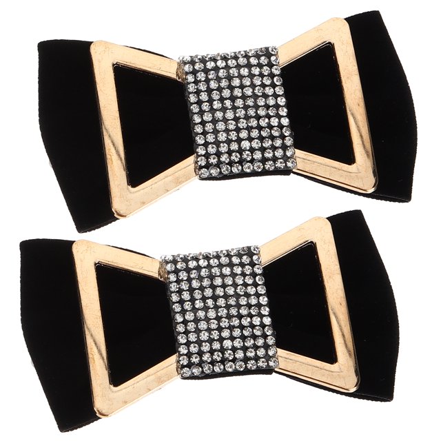1 par de dijes para zapatos, lazo de terciopelo, diamantes de imitación, decoración de zapatos, dijes para zapatos de boda