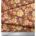 thumbnail image 2 of Soimoi Viscose Chiffon Fabric Leaves & Peony Floral Fabric Prints by Yard 42 Inch Wide, 2 of 3