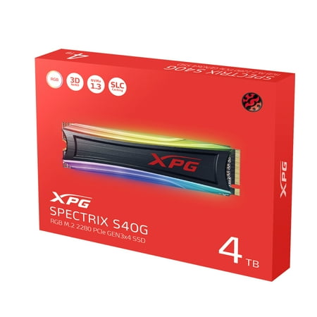 ADATA - XPG SPECTRIX RGB Gaming S40G Series 4TB PCIe Gen 3 x4 Internal Solid State Drive