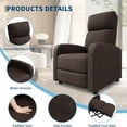 thumbnail image 3 of EuKer Recliner Chair for Adults, Overstuff Chair with High Backrest and Retractable Footrest, Brown, 3 of 7