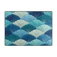 thumbnail image 2 of 80x58in Area Rug Machine Washable Floor Mats Skid-Resistant Backing Carpet for Home Kitchen Bedroom Blue Fan-shaped Shapes, 2 of 7