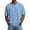 Sky Blue, variant on Zimjoy Men's Summer Shirts Waffle V Neck Short Sleeve T Shirts Loose Raglan Casual T-shirts, Black L