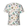 thumbnail image 6 of Vsdgher Travel1 Print Men's Dry Fit Mesh Athletic Shirts Moisture Wicking Tennis T-Shirt Tops, 6 of 9