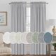 thumbnail image 1 of Cortinas de lino con filtros de luz, paneles de protección de privacidad, cortinas de material rico y suave de primera calidad con bolsillo para barra, paquete de 2, 52 de ancho x 96 pulgadas de largo, blanco natural52 pulgadas de ancho x 18 pulgadas de largo, 1 of 5