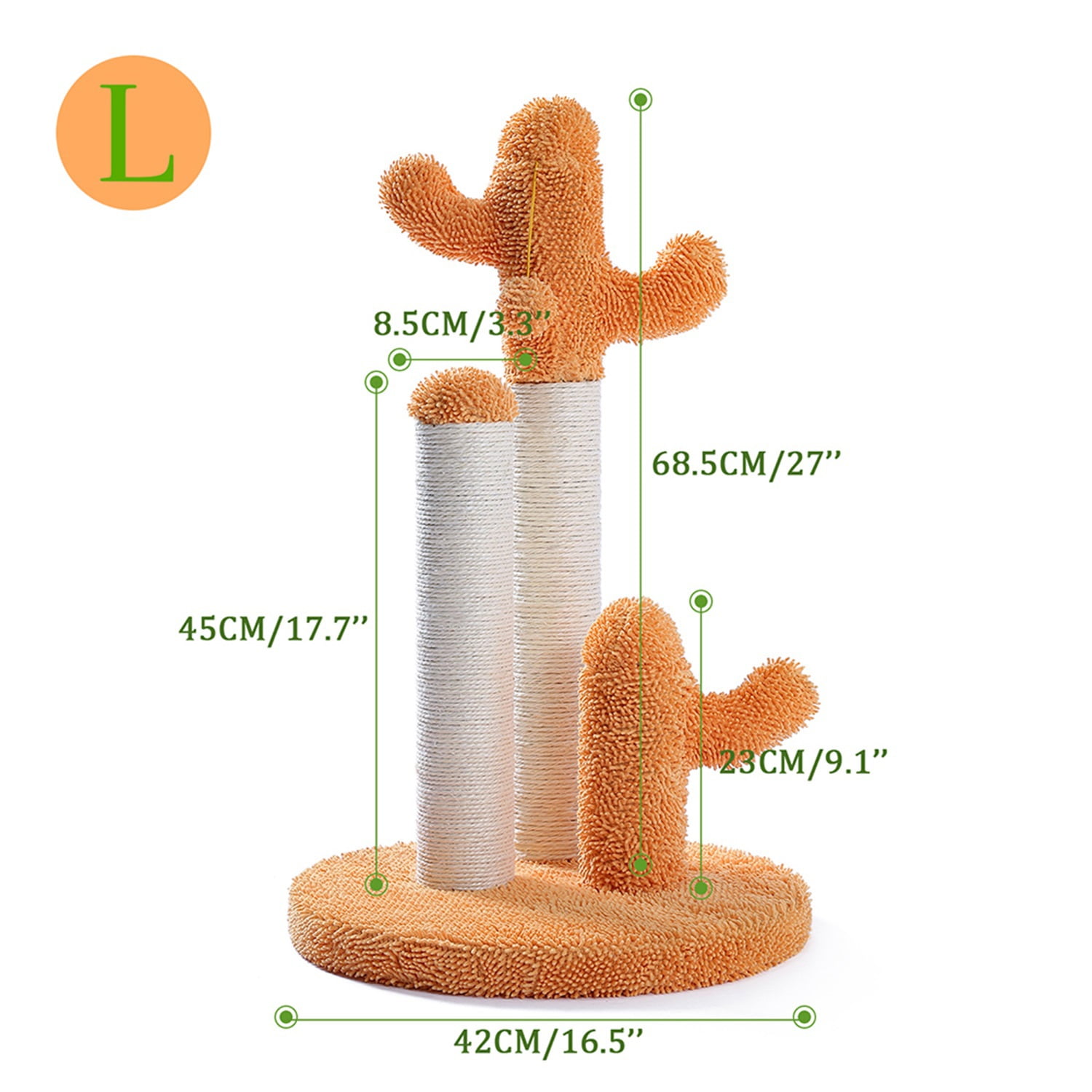 Pefilos Cat Scratching Post for Indoor - Cat Scratching Post for Adult Cats Cactus Sisal Rope Cat Scratcher with Hanging Ball Cat Scratching Post for Furniture, Orange Pefilos Cat Scratching Post for Indoor - Cat Scratching Post for Adult Cats Cactus Sisal Rope Cat Scratcher with Hanging Ball Cat Scratching Post for Furniture, Orange