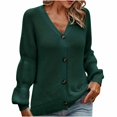 thumbnail image 2 of Fall Cardigans for Women Fashion Women Winter Solid Color Button Casual Long Sleeve Long Sweater Coat Cardigan Blouse Tops Plus Size Cardigan on Clearance, 2 of 6