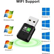 محول USB WiFi للكمبيوتر المكتبي، محول WiFi لاسلكي ثنائي النطاق 2.4G 5.8G بسرعة 600 ميجابت في الثانية للكمبيوتر المحمول، دعم الشبكة اللاسلكية Windows 11/10/8/7/Xp، دونجل USB للكمبيوتر الشخصي