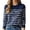 Blue, variant on Womens Oversized Striped Sweatshirt Casual Long Sleeve Crewneck Shirt Fshion Clothes (Beige S)