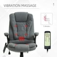 thumbnail image 6 of Vinsetto 6 Point Vibration Massage Office Chair with Heat, High Back Executive Office Chair with Padded Armrests, Linen Reclining Computer Chair, Deep Gray, 6 of 9