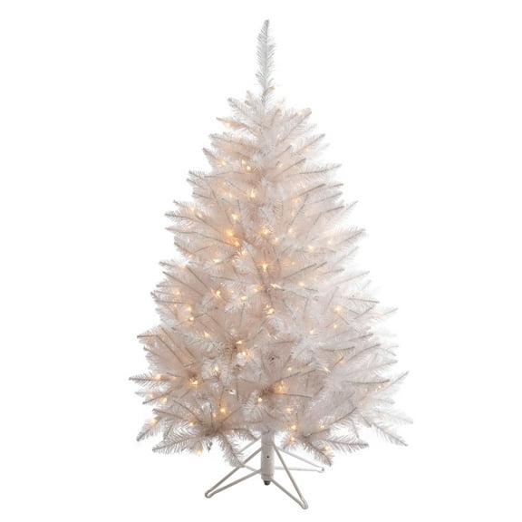 Vickerman 4.5' Sparkle White Spruce Artificial Christmas Tree, Clear Dura-lit Incandescent Lights