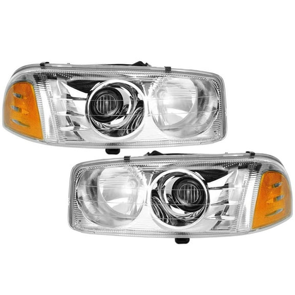 EPIC LIGHTING OE Style Halogen Headlights Assembly Replacement for GMC 00-06 YUKON DENALI 99-07 SIERRA DENALI [ GM2502214 GM2503214 15218077 15218078 ] Pair