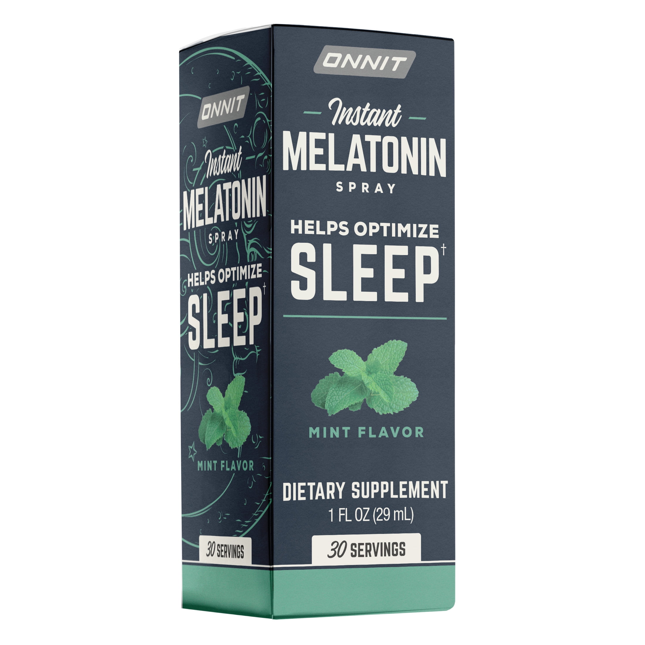 Onnit Instant Melatonin Sleep Spray, 3 mg Melatonin Dietary Supplement, Mint, 1 fl oz