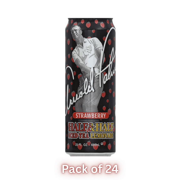 Arizona Iced Tea,Arnold Palmer Strawberry, Real Brewed, 23 fl oz Cans, 24 Pack