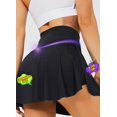 thumbnail image 4 of TZLDN Women's V-Cut Crossover High Waisted Tennis Skirts with Pockets Inner Shorts Crossover Lightweight For Athletic Workout Mini Skirts Black,M, 4 of 7