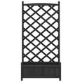 thumbnail image 4 of vidaXL Planter with Trellis Black Solid Wood Fir, 4 of 7