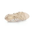 thumbnail image 5 of BLISSFUL STEP Women's Shoes Strappy Lace Up Open Toe Stiletto High Heel Dress Sandals  Beige 7.5, 5 of 8