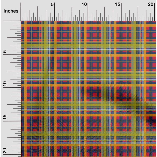 oneOone Tissu Popeline de Coton Rouge Vif Madras à Carreaux Matériel de Robe Tissu Imprimé au Mètre 42 Pouces de Large