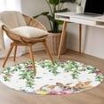 thumbnail image 4 of Round Rug 3.3Ft Washable Non-Slip, Happy Easter Circle Area Rugs for Living Room Bedroom, Cutte Rabbits Eggs Floral Plants Watercolor Indoor Floor Mats Carpet Runner for Home Decor Aesthetic, 4 of 8