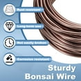thumbnail image 3 of Uxcell 3 Roll Bonsai Wire 3mm Each Roll 32.8ft (10m) Anodized Aluminum Bonsai Wire for Gardening Tree Branch Fixing DIY Crafting, Brown, 3 of 7