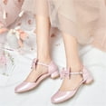 thumbnail image 2 of Girls Dress Mary Jane Dress Shoes Low Heels Flower Party Wedding Princess (Toddlers Small Children Big Children) Summer Beach Shoes Pink 10 Years-10.5 Years, 2 of 7