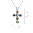 thumbnail image 4 of Bling Jewelry Womens  Turquoise Cross Pendant Necklace in Sterling Silver Multiple Colors, 4 of 5
