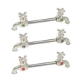 thumbnail image 2 of Faucet Nipple Rings Surgical Steel with CZ Jewels - 6 Colors Available, 2 of 2