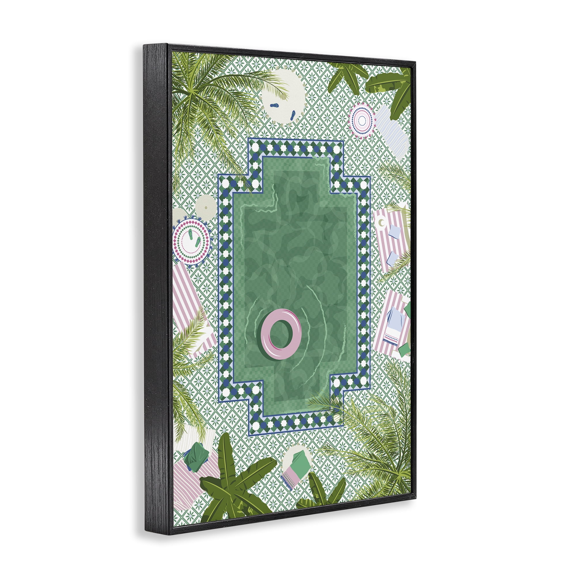 Stupell Industries Morocco Riad Pool Black Framed Giclee Art, design by Vero Illustrates