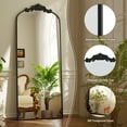thumbnail image 2 of BEAUTYPEAK 66"x21" Arched Full Length Mirror Metal Vintage Mirror Baroque Style,Black, 2 of 9