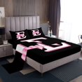 thumbnail image 1 of Erosebridal Initial E Letter Bed Sheets Set King Size, Princess Bow Bed Sheets King, Monogrammed Reversible Sheet Set King, Microfiber Room Decor, 4 Pieces, 1 of 7