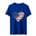 thumbnail image 6 of KALE 4th of July Short Sleeve Shirts for Women American Flag Patriotic 2D Independence Day Print Casual Sports T Shirt Y2K Clothes Blue XXL, 6 of 7