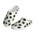 thumbnail image 2 of Wukai Abstract Green Polka Dot Print Women's Indoor Bedroom Slipper Slip On Shoes, Unisex House Shoes with Anti-Skid Sole for Men, Gift for Women Men-11, 2 of 7