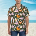 thumbnail image 2 of Xecao Roosters and Chicks print Hawaiian shirt - a stylish short-sleeve button-down for men, perfect for casual beach and tropical outings., 2 of 9