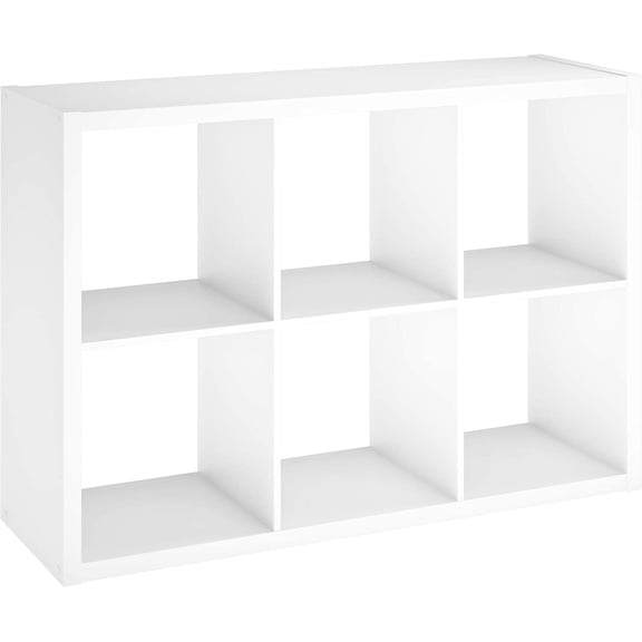 LL 6 Cube Storage Shelf Organizer Bookshelf with Open Back, Vertical or Horizontal, Easy Assembly, Wood, White Finish