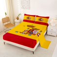 thumbnail image 2 of Manfei Spain Flag Queen Sheets,Red Yellow Queen Sheet Sets,4-Piece,1 Flat Sheet, 1 Fitted Sheet and 2 Pillowcases, 2 of 6