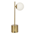 thumbnail image 4 of Witaxima Ethereal Modern Small Brass Metal Table Lamp with White Glass Globe Shade, Elegant Desk Lamp 22"H for Living Room & Office, Gold & White, 4 of 9